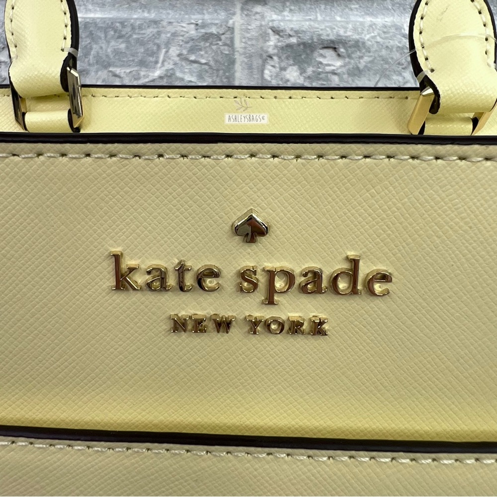 Kate Spade Staci Medium Satchel Crossbody In Lemon Fond - Picture 2 of 10